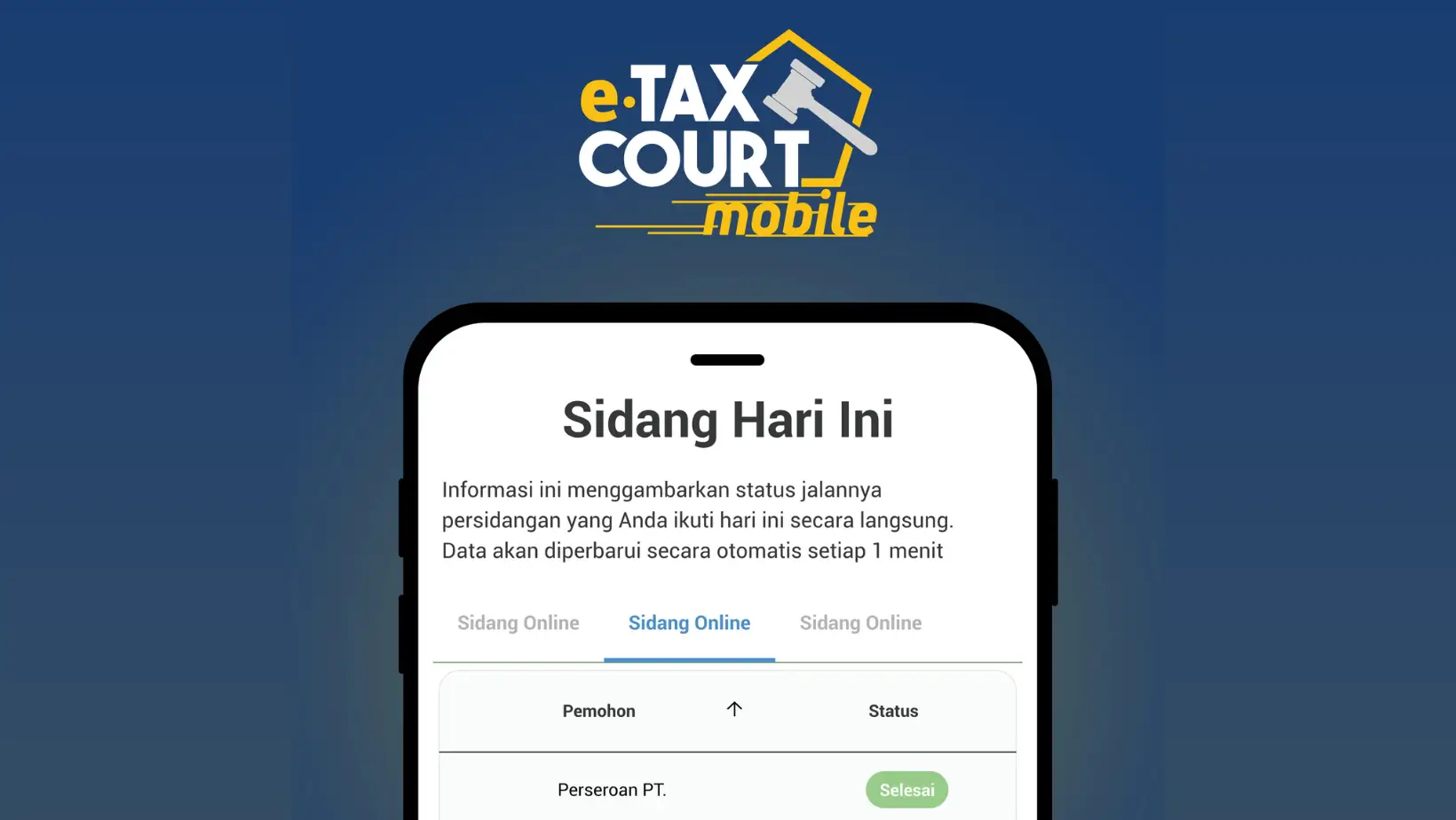 Tampilan e-Tax Court Mobile (Foto: setpp.kemenkeu.go.id)