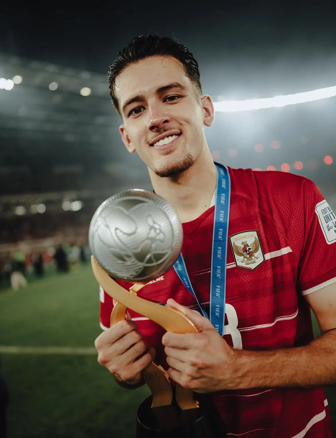Bek Timnas Indonesia, Justin Hubner, mengungkapkan kebahagiaannya setelah Tim Merah Putih memastikan diri sebagai juara FIFA ASEAN Cup 2026. Foto Instagram Justin Hubner.