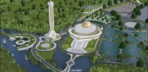 Maket Mesjid Hajjah Andi Nurhadi yang namanya diambil dari nama ibunda Amran Sulaiman (Gambar: Berita Event Makassar/IG)