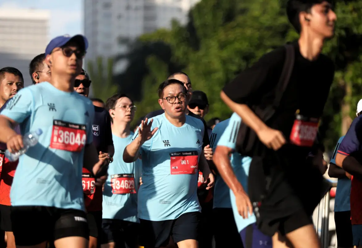 Gubernur DKI Jakarta, Pramono Anung, saat mengikuti Jakarta Running Festival 2025. (Foto: Beritajakarta.id)