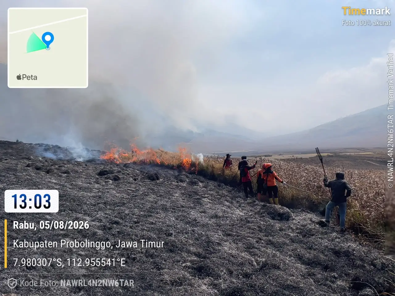 Karhutla di Bromo pada Agustus 2026 lalu (Foto: bnpb.go.id)