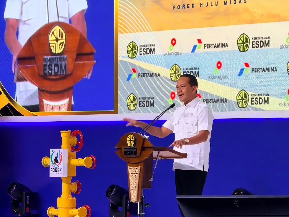 Menko Bidang Hilirisasi dan Transisi Energi/Menteri ESDM Bahlil Lahadalia membuka FOREK Hulu Migas 2026 di Kempinski Grand Ballroom, Jakarta, Rabu (28/10). (Foto: Istimewa)
