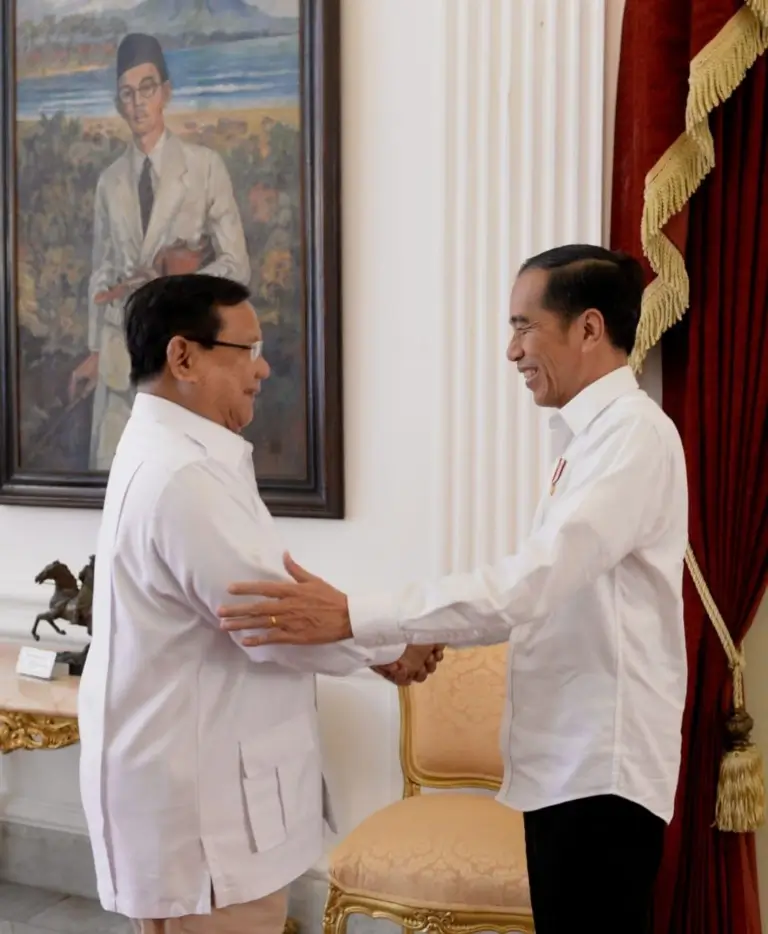 Presiden Prabowo Subianto dan Presiden ke-7 Joko Widodo. Foto: presiden.go.id