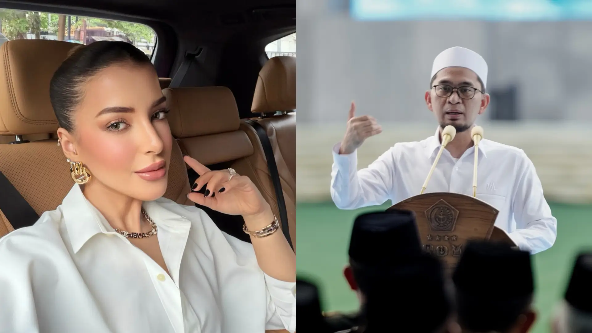 Influencer Tasya Farasya (kiri) hingga Ustad Adi Hidayat mengaku terkena shadow banned usai mem-posting ulang terkait kebakaran hutan dan lahan (karhutla). (Foto: Instagram @tasyafarasya & @adihidayatofficial)