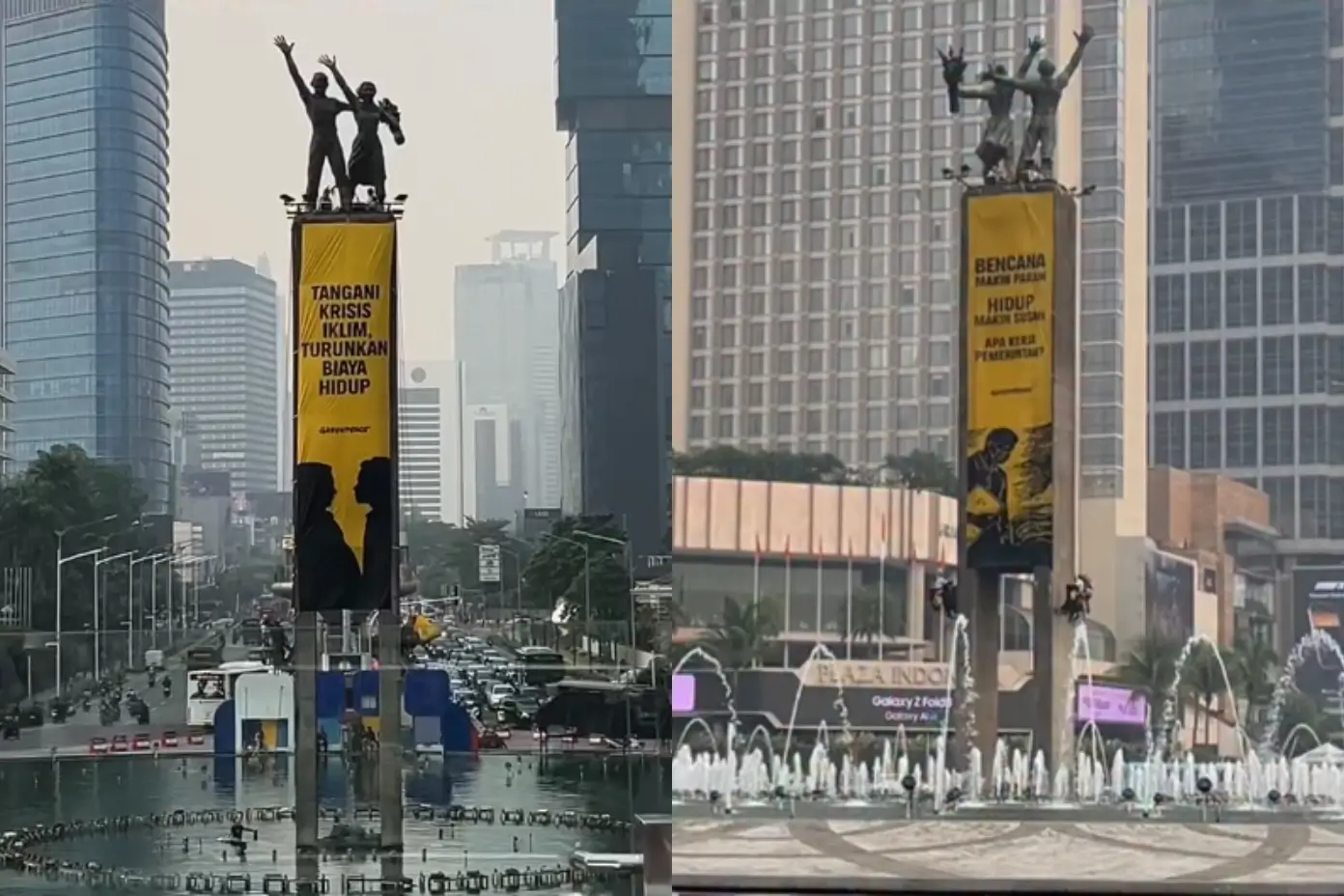 Spanduk Greenpeace Indonesia. (Foto: Instagram/greenpeaceid)