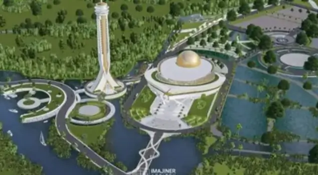 Maket Mesjid Hajjah Andi Nurhadi yang namanya diambil dari nama ibunda Amran Sulaiman (Gambar: Berita Event Makassar/IG)