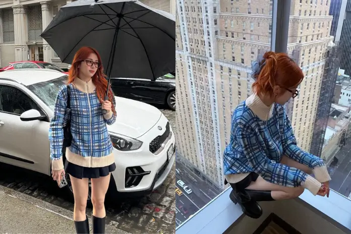 7 Inspirasi OOTD Stylish untuk Rambut Oranye ala Yunjin LE SSERAFIM