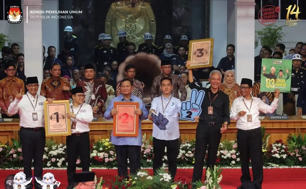 Tiga pasangan calon (paslon) presiden dan wakil presiden. (Foto: Instagram/kpu_ri)