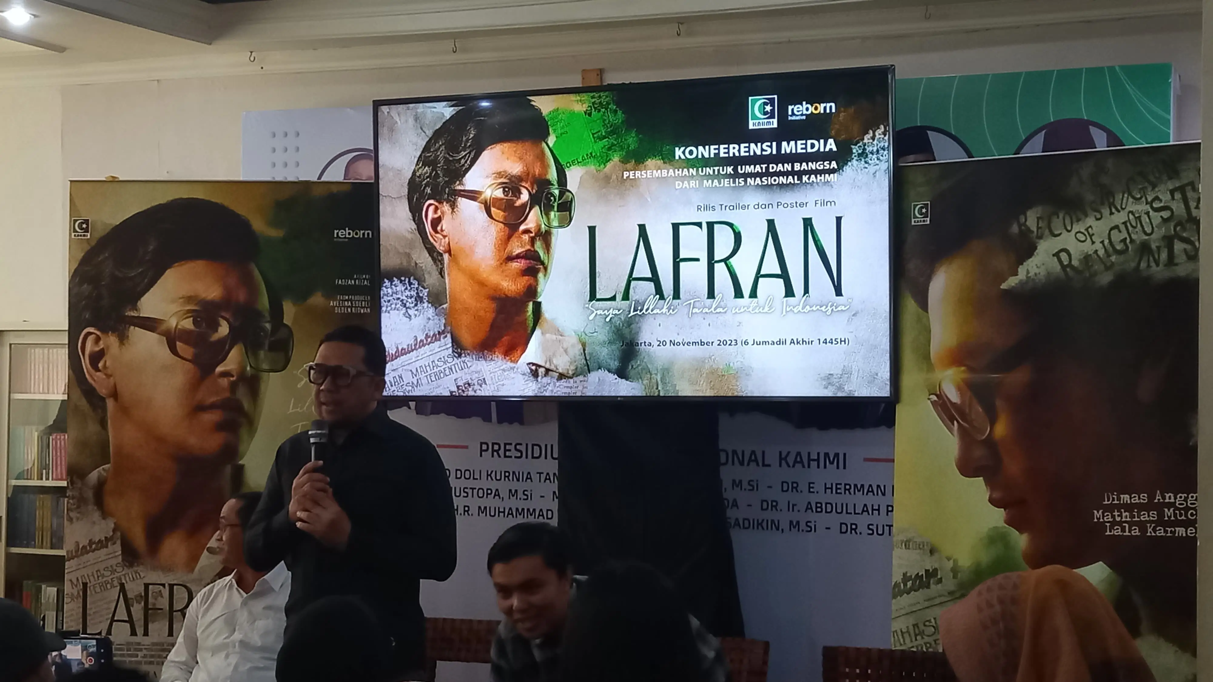 KAHMI dan Reborn Initiatives rilis trailer film “Lafran”, Senin (20/11/23). (Foto: Rangga Bijak Aditya)