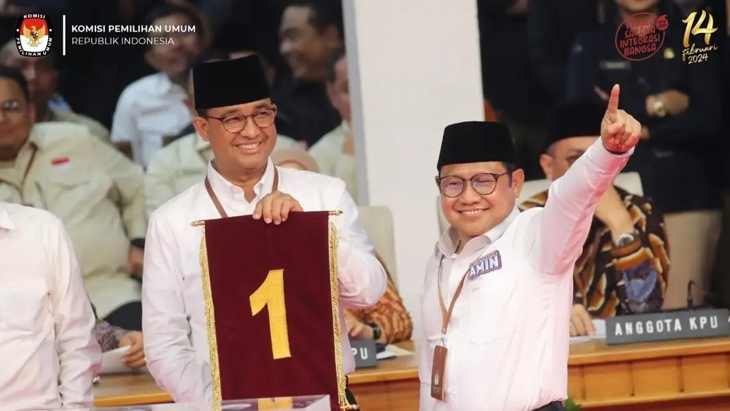 Pasangan capres-cawapres nomor urut 1 Anies Baswedan & Muhaimin Iskandar. (Foto: Instagram/kpu_ri)