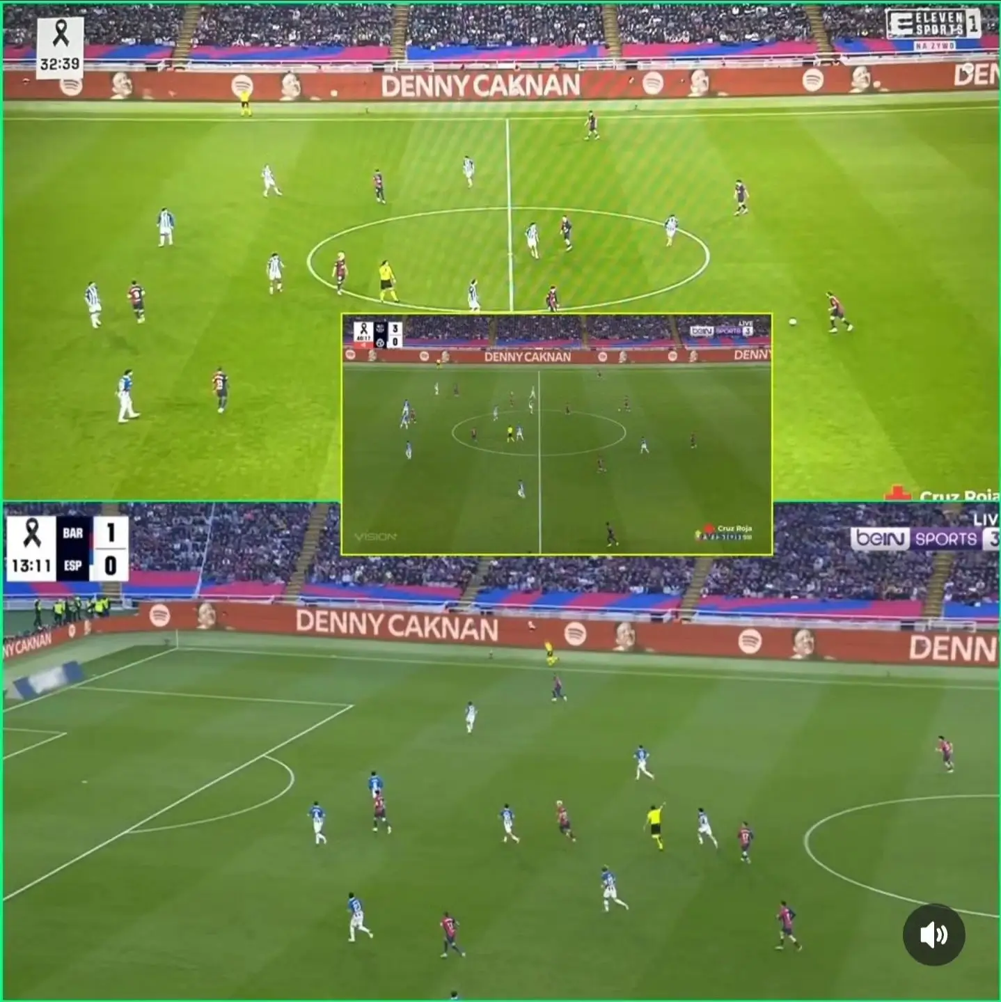 Nama penyanyi koplo Denny Caknan muncul di laga sepak bola Barcelona vs Espanyol. (Foto: Instagram/denny_caknan & faktabola)