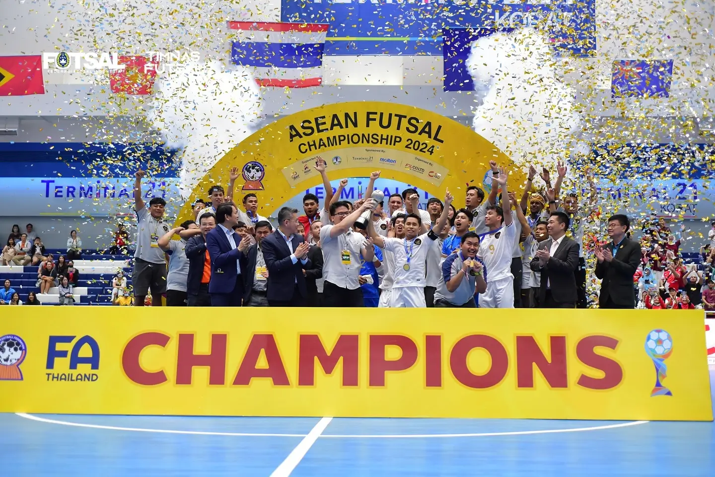 Timnas Futsal Indonesia sukses menjadi juara ASEAN Futsal Championship 2024 di Thailand, Minggu (10/11/24). (Foto: Instagram/timnasfutsal)