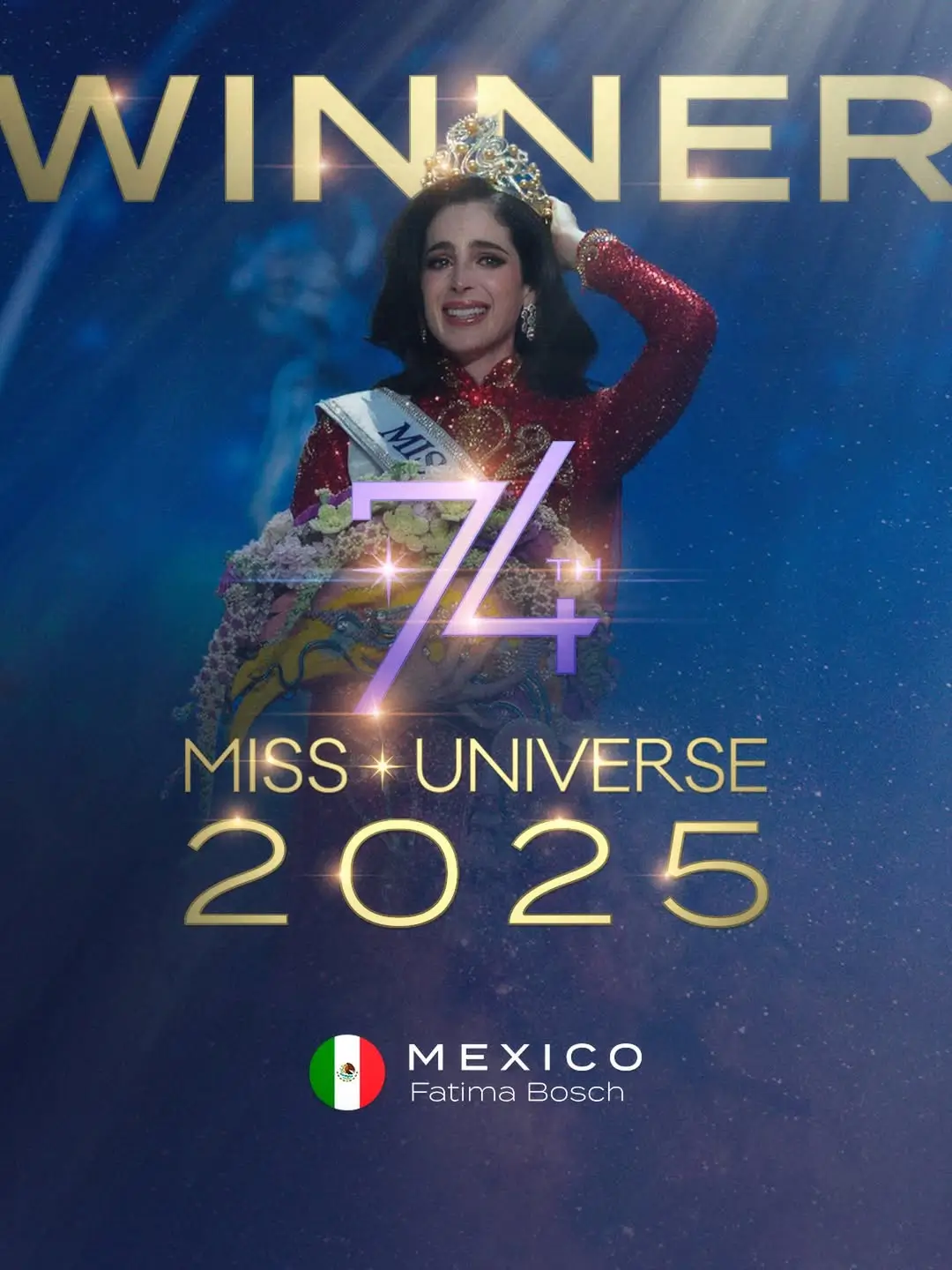 Miss Mexico, Fatima Bosch berhsail sabet gelar Miss Universe 2025. (Foto: Instagram/missuniverse)