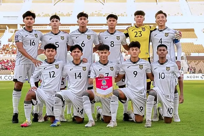 Timnas Indonesia U-17 harus mengakui keunggulan Timnas Zambia U-17 dengan skor 1-3 pada laga pembuka Grup H di Aspire Zone, Al Rayyan, Qatar, Selasa, 4 November 2025. Foto PSSI.