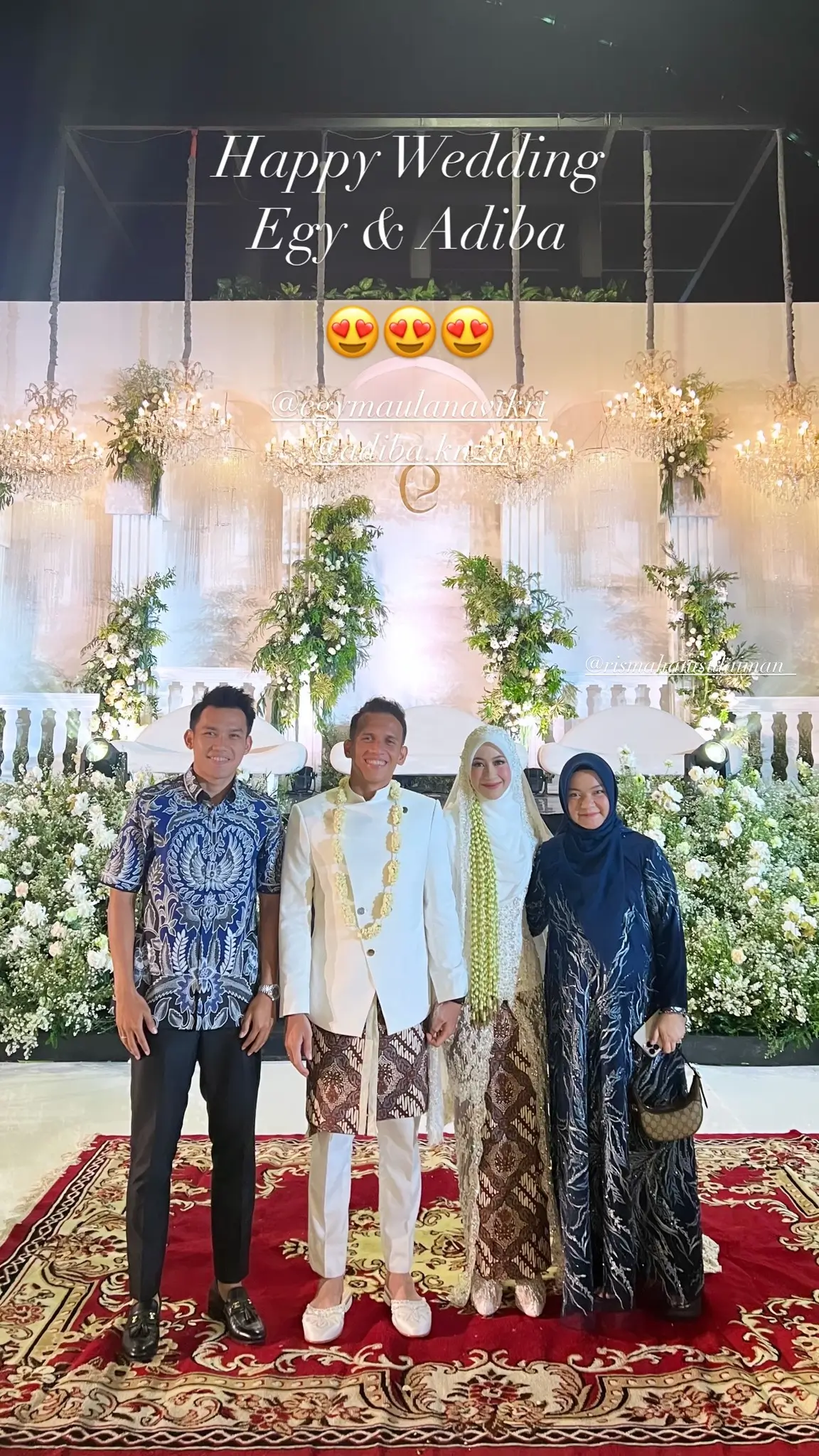 Witan Sulaemand dan istri menghadiri pernikahan Egy Maulana Vikri. Foto: Istimewa.