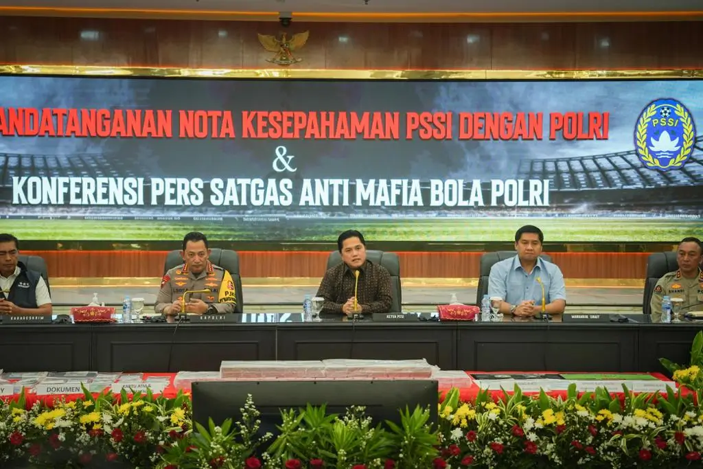 Listyo Sigit dan Erick Thohir Bertemu  Umumkan Aktor Intelektual Mafia Bola