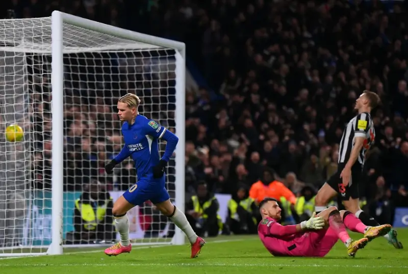 Gol winger Chelsea, Mykhailo Mudryk ke gawang Newcastle United. Foto: Chelsea.