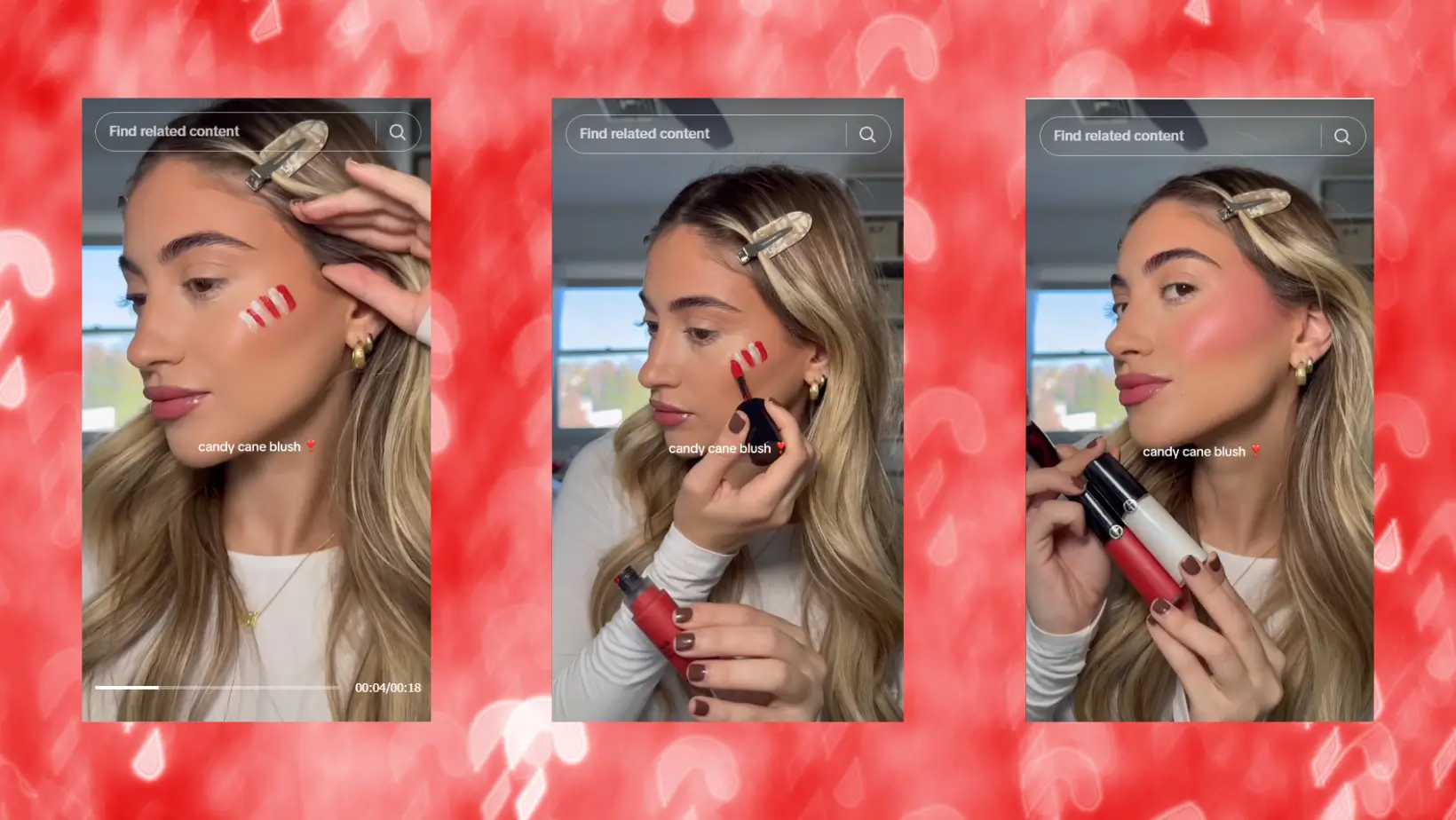 Contoh Candy Cane Blush on. (Foto: TikTok/samanthaa.nicole)