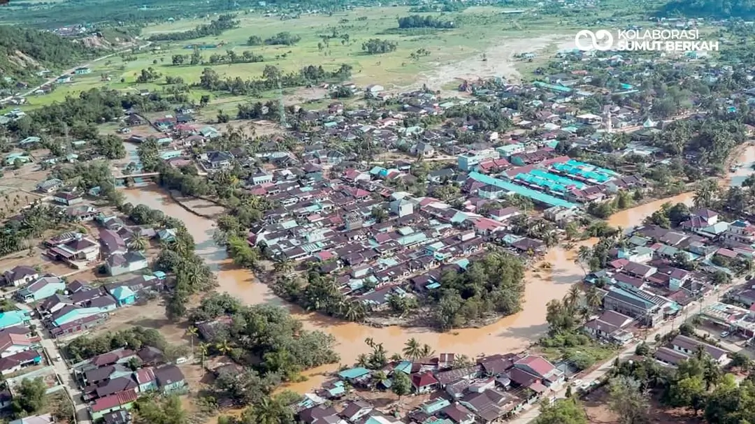 Wilayah terdampak banjir dan longsor di Sumatra Utara. (Foto: Instagram/pemprovsumut)
