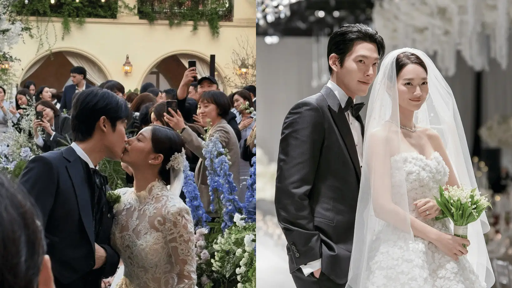 Pasangan Ailee - Choi Si Hun dan Kim Woo Bin - Shin Min Ah(Foto: instagram.com/choi_hun2 & eliesaabbridal)