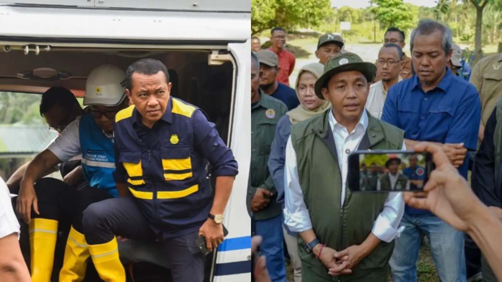 Menteri ESDM, Bahlil Lahadalia (kiri) dan Menteri Kehutanan, Raja Juli Antoni (kanan). (Foto: Instagram/bahlillahadalia & kehutanan.go.id)