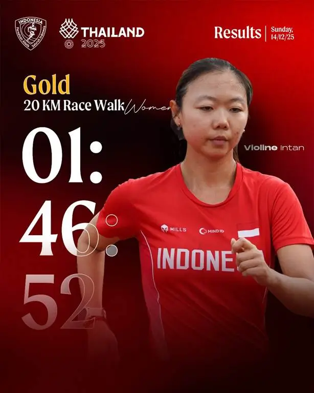 Kerja Keras Berbuah Emas  Ini Kisah Atlet Jalan Cepat Violine Intan Puspita di SEA Games 2025